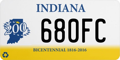 IN license plate 680FC