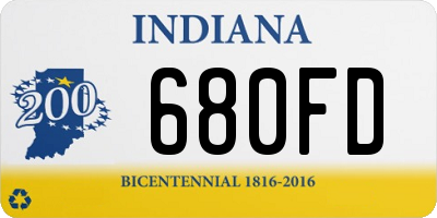 IN license plate 680FD