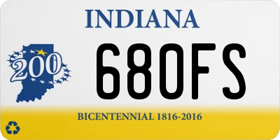 IN license plate 680FS