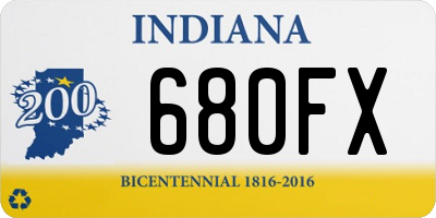 IN license plate 680FX