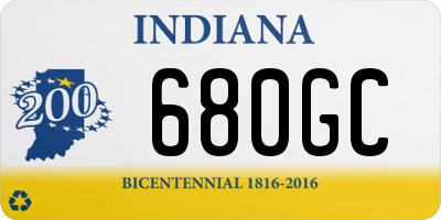 IN license plate 680GC