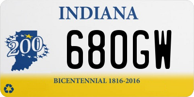 IN license plate 680GW