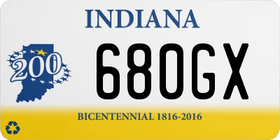 IN license plate 680GX