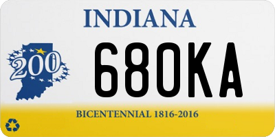 IN license plate 680KA