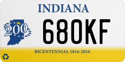 IN license plate 680KF