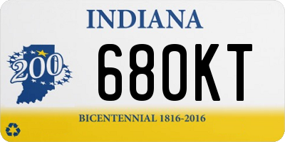 IN license plate 680KT