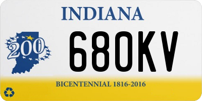 IN license plate 680KV