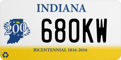 IN license plate 680KW