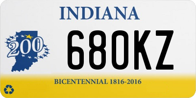 IN license plate 680KZ