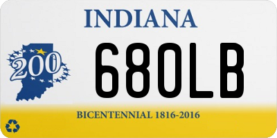 IN license plate 680LB
