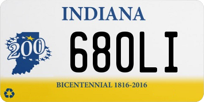 IN license plate 680LI