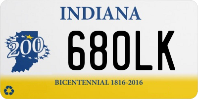 IN license plate 680LK