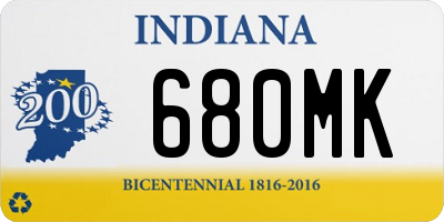 IN license plate 680MK