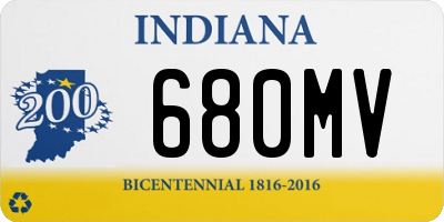 IN license plate 680MV