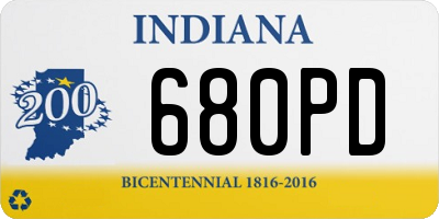 IN license plate 680PD