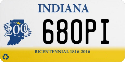 IN license plate 680PI