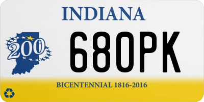 IN license plate 680PK