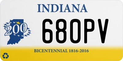 IN license plate 680PV