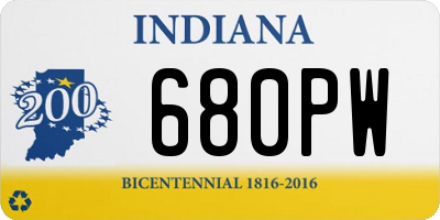 IN license plate 680PW