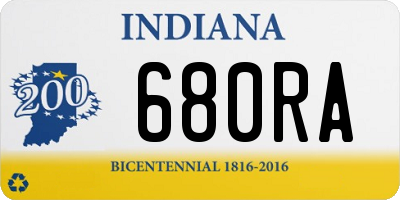 IN license plate 680RA