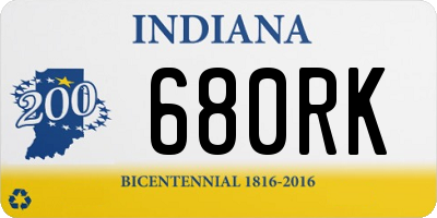 IN license plate 680RK