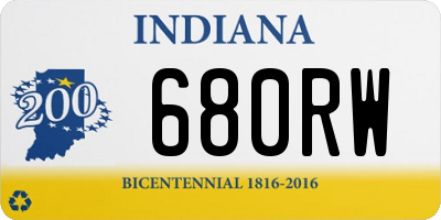 IN license plate 680RW