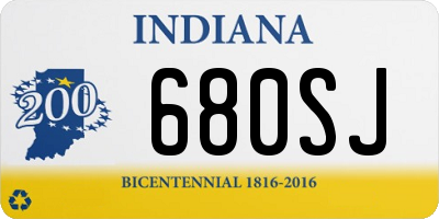 IN license plate 680SJ