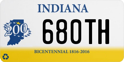 IN license plate 680TH