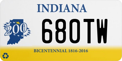 IN license plate 680TW