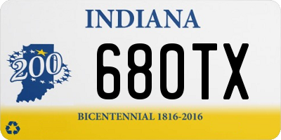 IN license plate 680TX