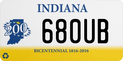 IN license plate 680UB