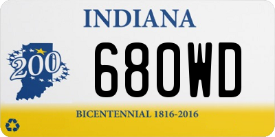 IN license plate 680WD