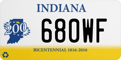 IN license plate 680WF