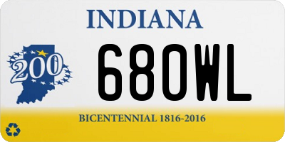 IN license plate 680WL