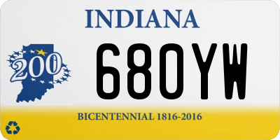 IN license plate 680YW