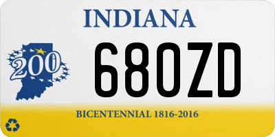 IN license plate 680ZD