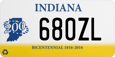 IN license plate 680ZL