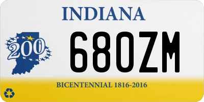 IN license plate 680ZM