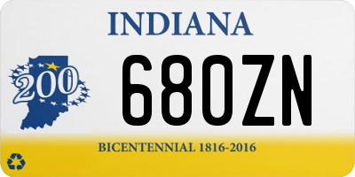 IN license plate 680ZN