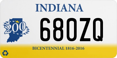 IN license plate 680ZQ