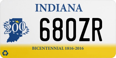 IN license plate 680ZR