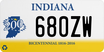 IN license plate 680ZW