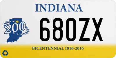 IN license plate 680ZX