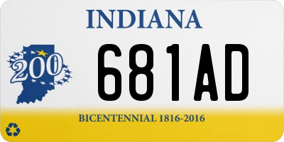 IN license plate 681AD