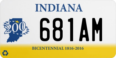 IN license plate 681AM