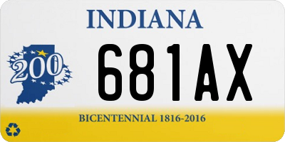 IN license plate 681AX