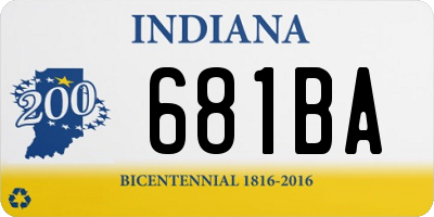 IN license plate 681BA