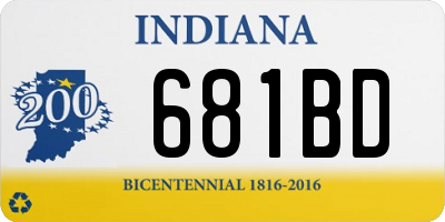 IN license plate 681BD