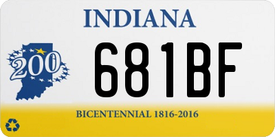 IN license plate 681BF