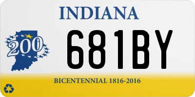 IN license plate 681BY